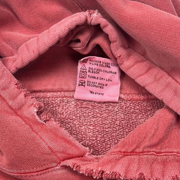 Vintage Krispy Kreme Doughnut Co Distressed Hoodie Red Pigmented XL 1937 NC RARE - Picture 4 of 7